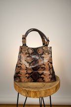 Bolso Cuero Italiano Pitón Bicolor LYKKE