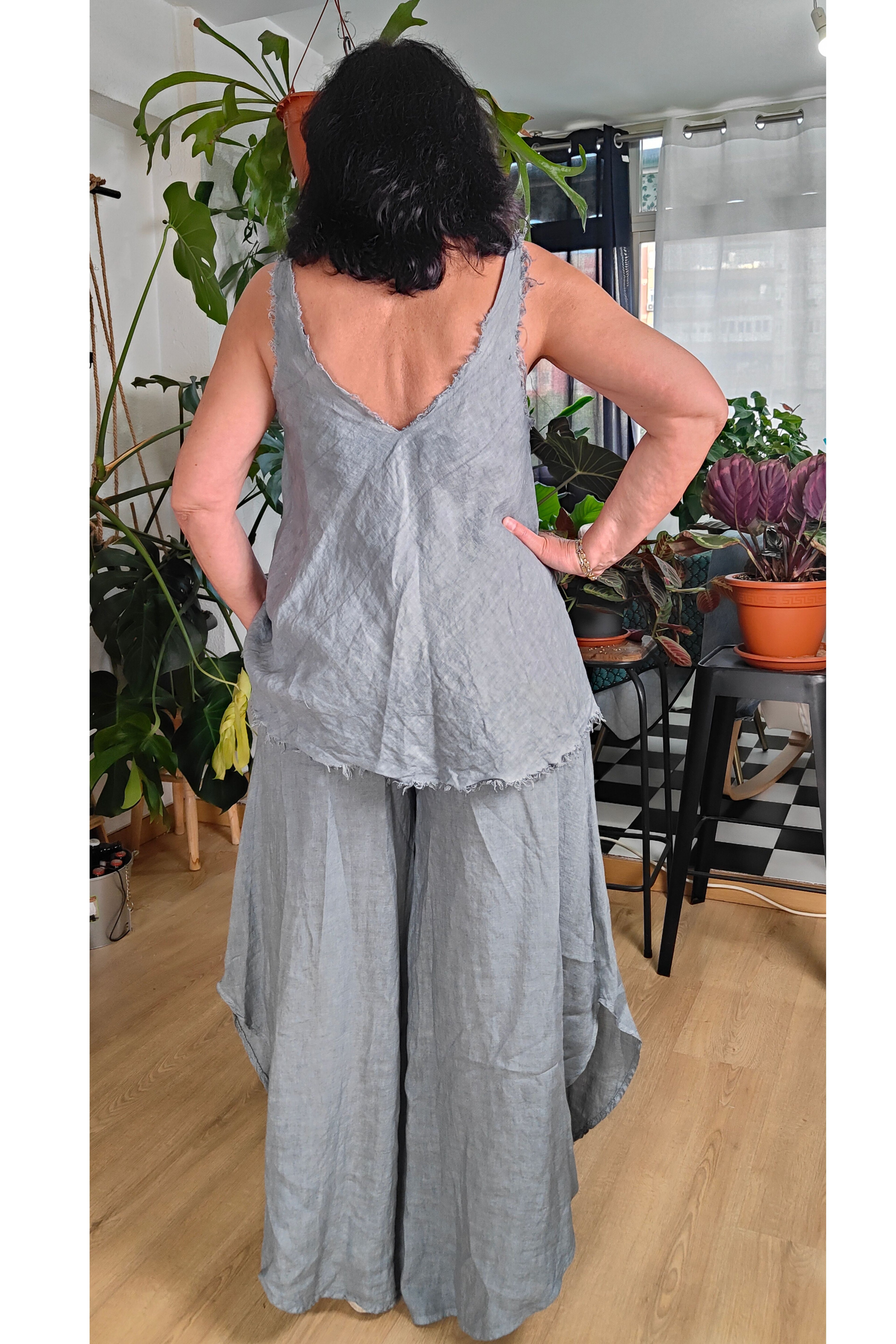Top Tirantes Lino 100%