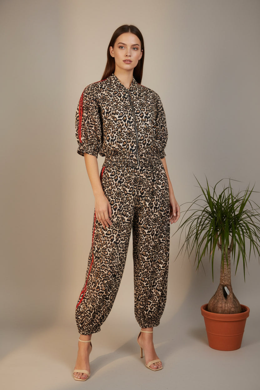 Conjunto JOT Milano Leopardo Rayas Rojas