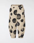 Pantalón de micro pana de algodón con lunares