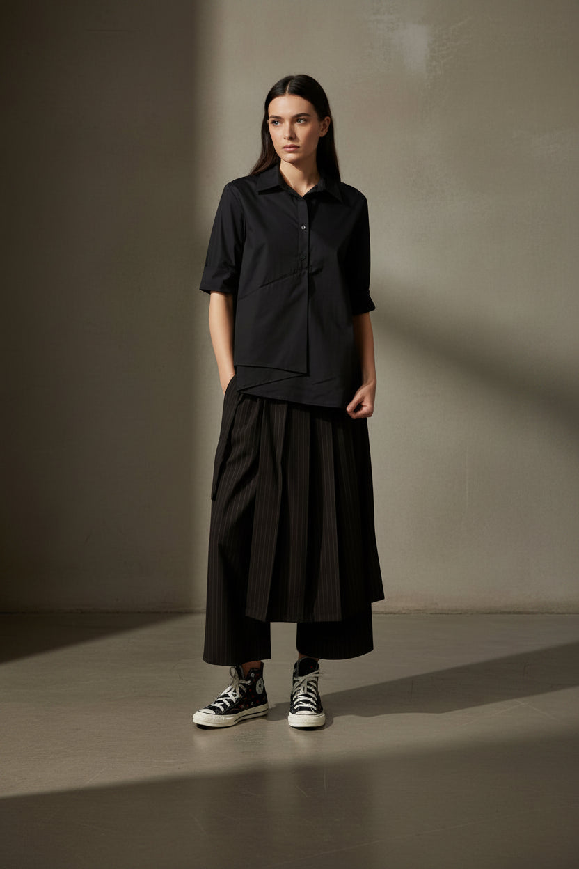 Pantalón Con Falda Sobrepuesta Wendy Trendy Raya Diplomática