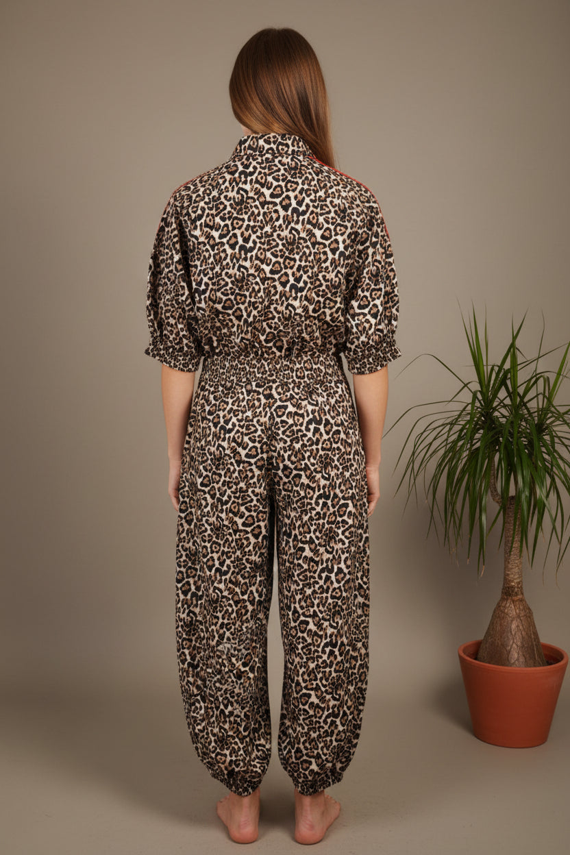 Conjunto JOT Milano Leopardo Rayas Rojas