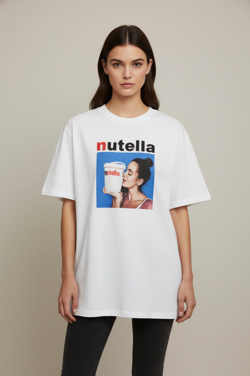 Camiseta Oversize Estampado Nutella  | Nefelibata