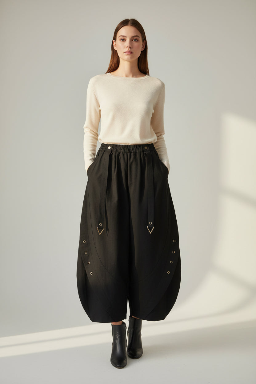 Pantalón Palazzo Ojales Colgantes Triangulares | Nefelibata