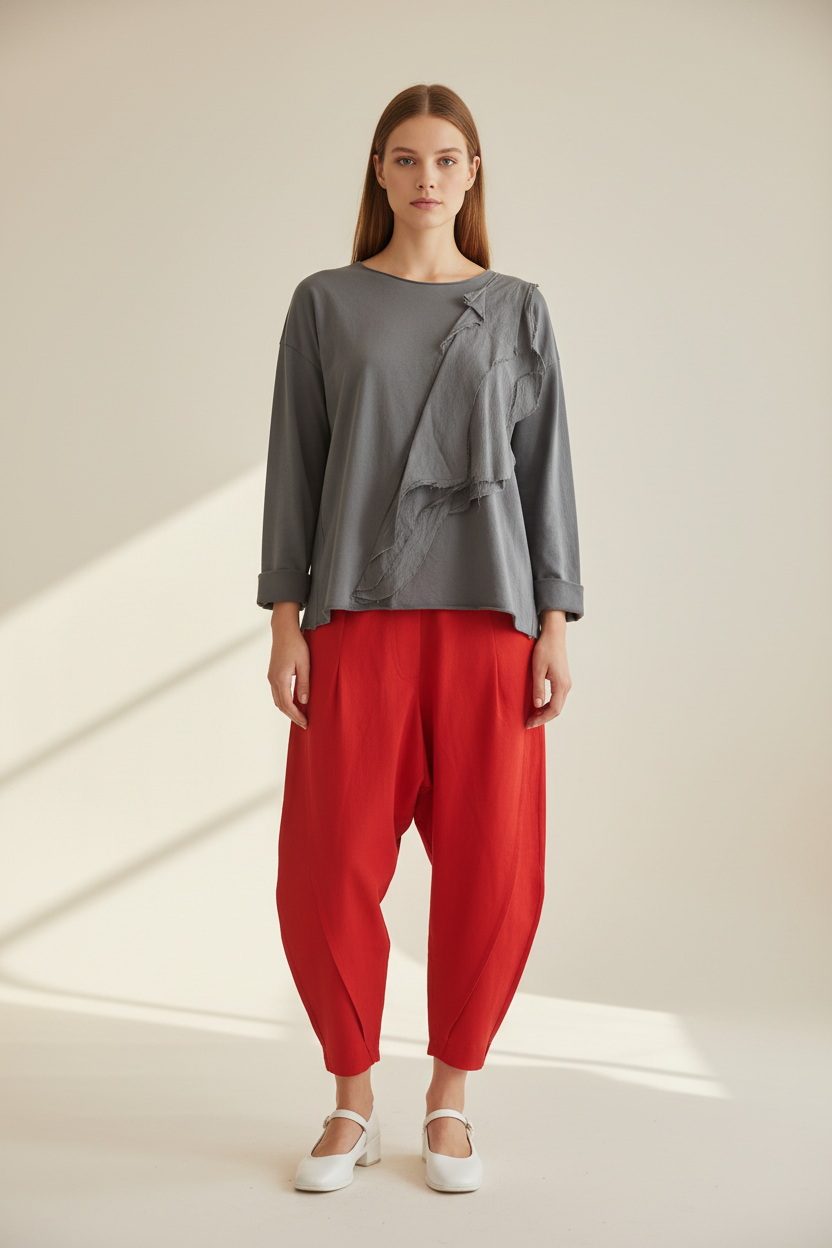 Sudadera Oversize Felpa Volante Asimétrico Diagonal Manga Larga | Wendy Trendy