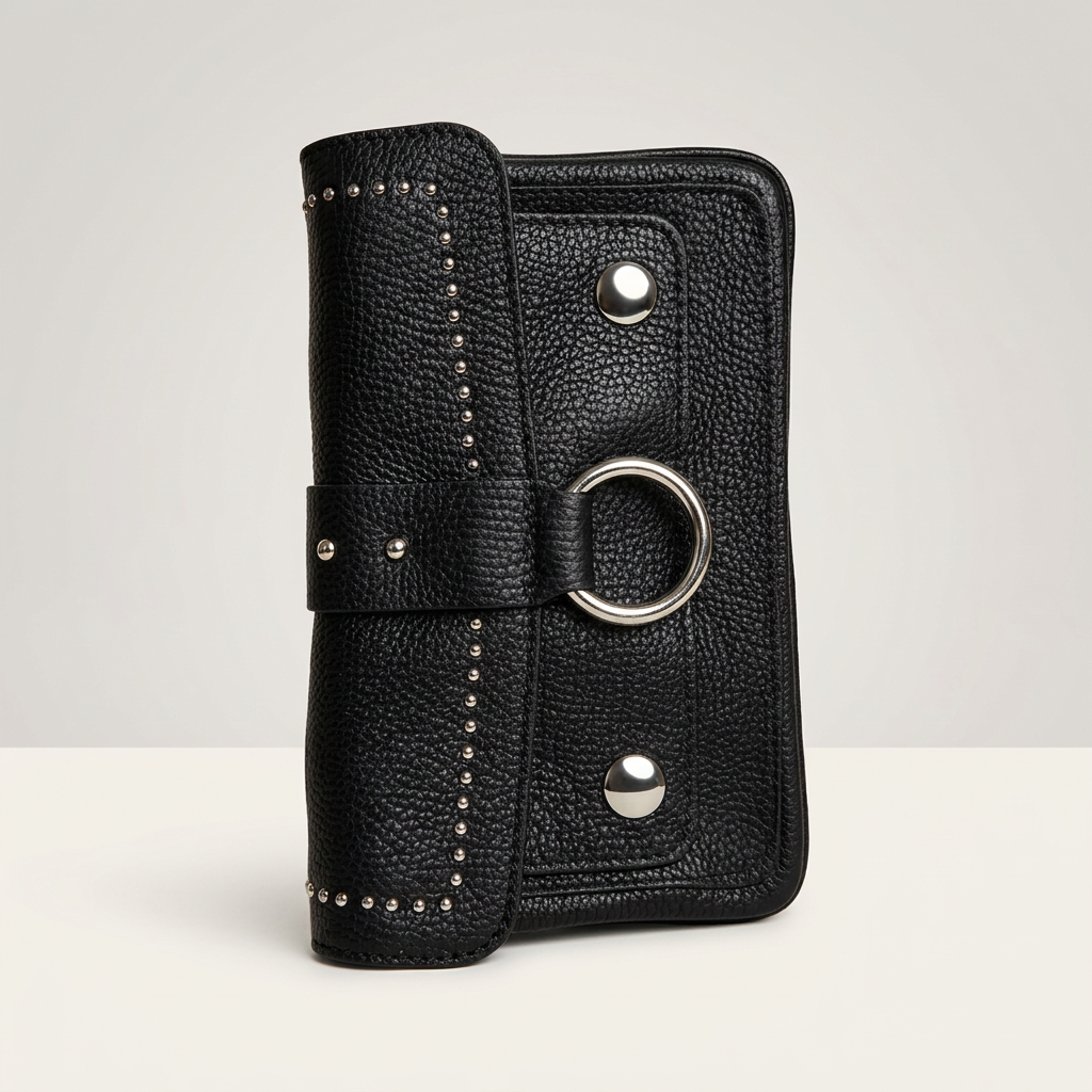 Bolso de cuero con cadena y anilla YOLYKKE