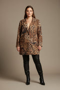 Chaqueta Leopardo Clásico Camel Tallas Grandes | YOLYKKE Curvy