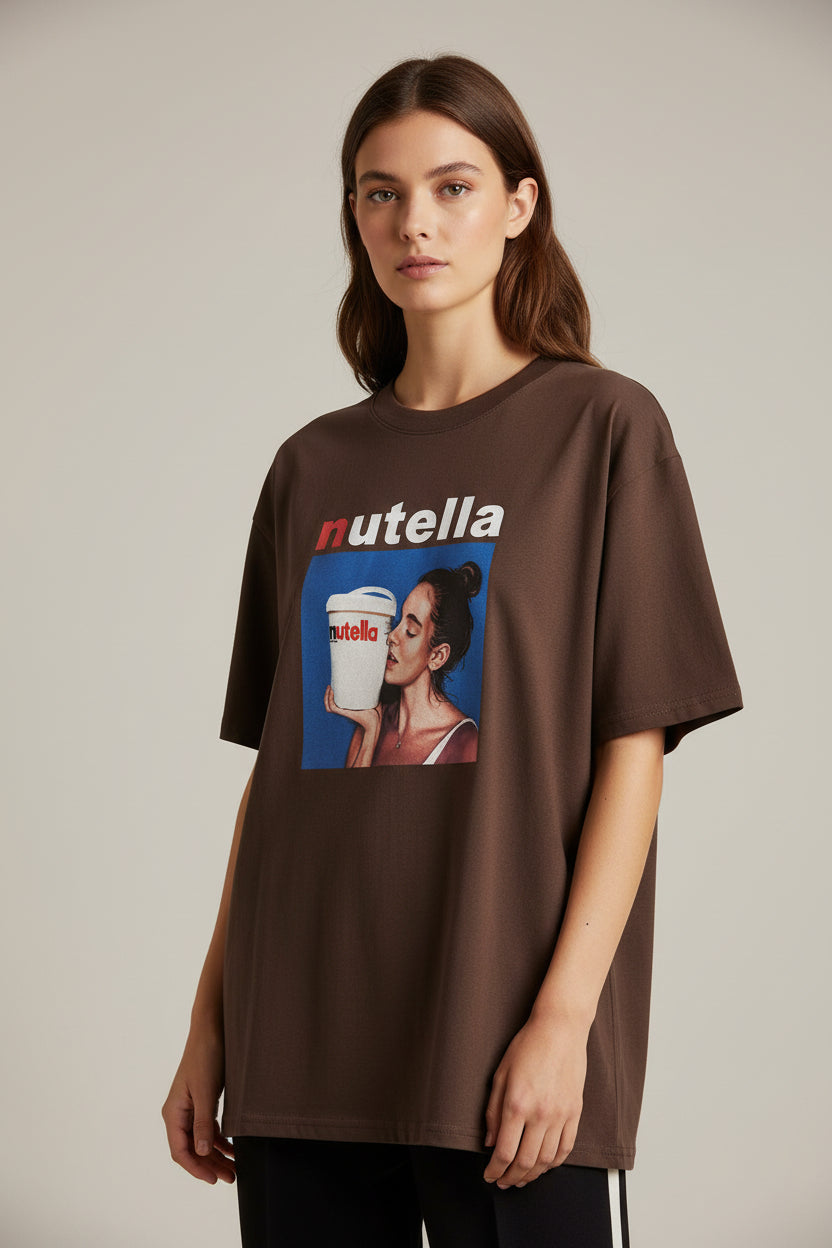 Camiseta Oversize Estampado Nutella  | Nefelibata