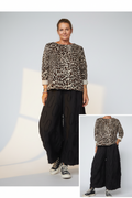 Pantalón Palazzo Negro Textura Flecos Relieve Extra Ancho | Wendy Trendy