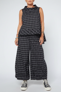 Pantalón Palazzo Cuadro Vichy Negro Ancho | Wendy Trendy