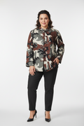 Chemise Soie Viscose Imprimé Camouflage Militaire Col Mao Patte boutonnée Grande Taille | YOLYKKE