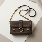 Bolso de cuero con cadena y anilla YOLYKKE