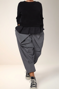 Pantalón globo gris con paneles superpuestos Wendy Trendy