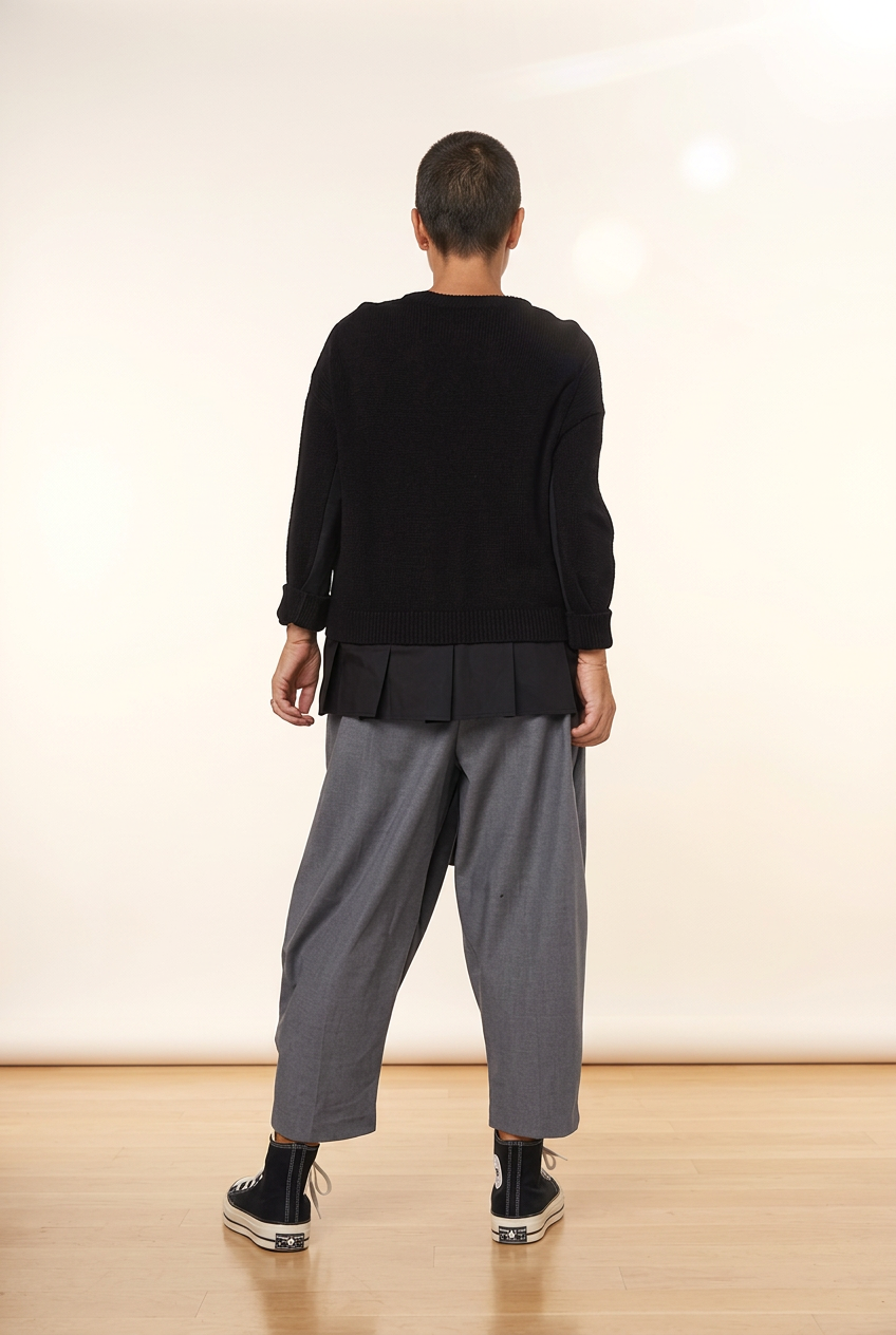 Pantalón globo gris con paneles superpuestos Wendy Trendy