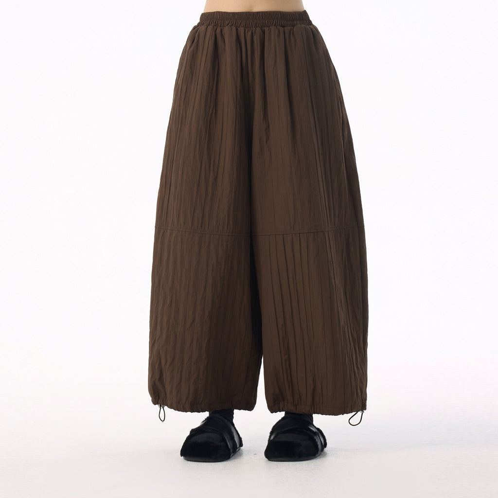 Pantalón globo texturizado marrón Nefelibata