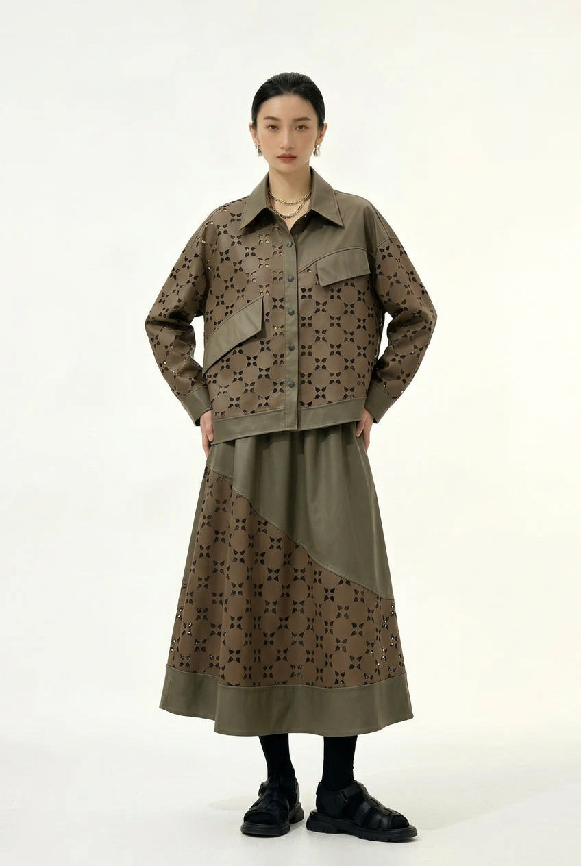 Conjunto de camisa y falda calada Nefelibata