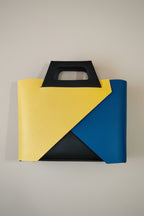 Bolso Geométrico Lookat — Amarillo, Azul y Negro con Bolsa Interior