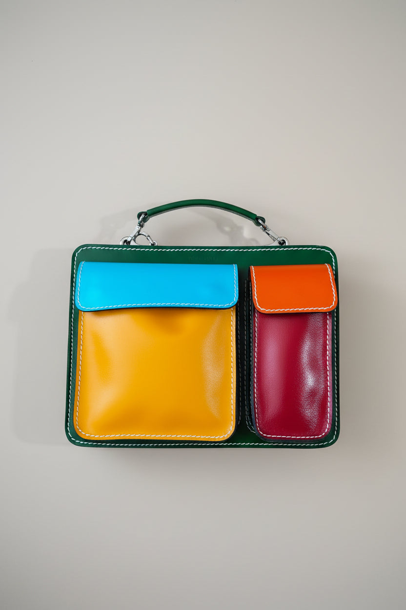 Bolso Bandolera Verde Azul y Naranja
