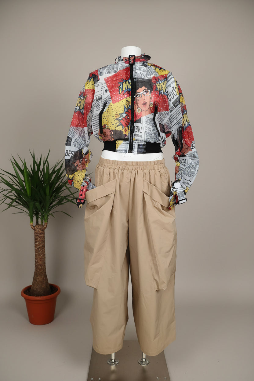 Bomber Crop Transparente Comic