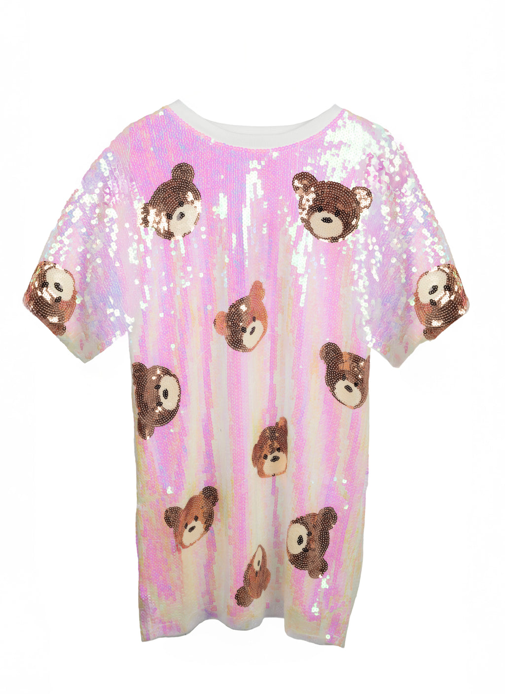 Vestido Camiseta Rosa Ositos Lentejuelas - Jot_Milano