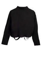 Camisa Negra Corta Cintas Cruzadas - Nefelibata