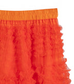 Falda Naranja Tul Rizado Midi - Nefelibata