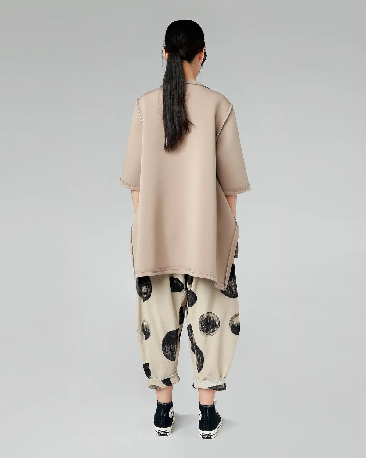 Pantalón de micro pana de algodón con lunares