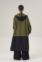Gabardina larga bicolor con bolsillos XL Nefelibata