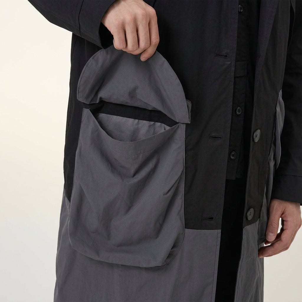 Gabardina larga bicolor con bolsillos XL Nefelibata