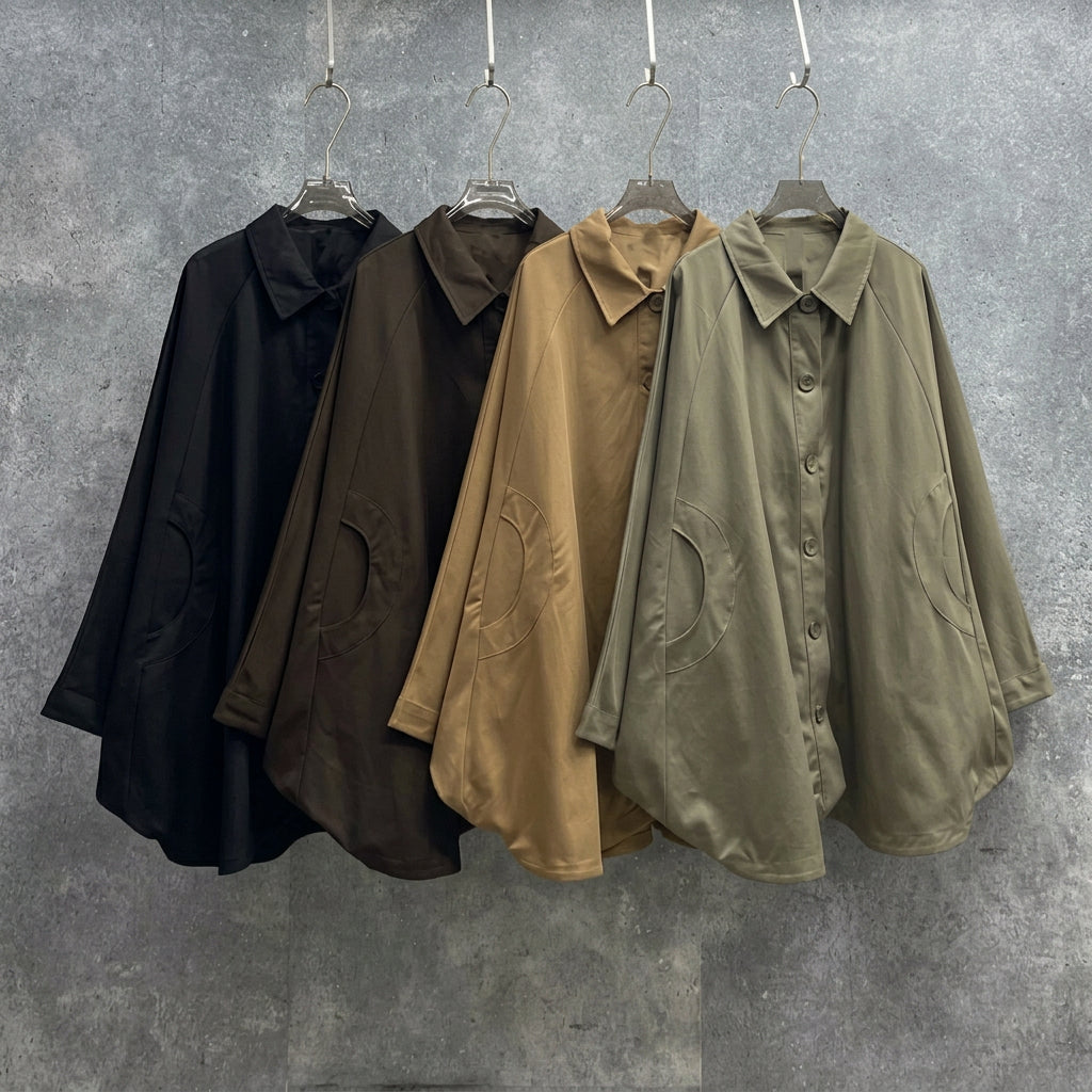 Camisa de manga murciélago con bolsillos semicirculares Nefelibata