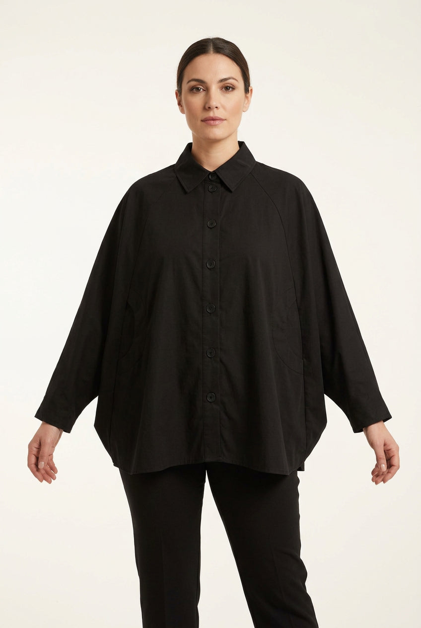 Camisa de manga murciélago con bolsillos semicirculares Nefelibata