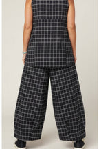 Pantalón Palazzo Cuadro Vichy Negro Ancho | Wendy Trendy