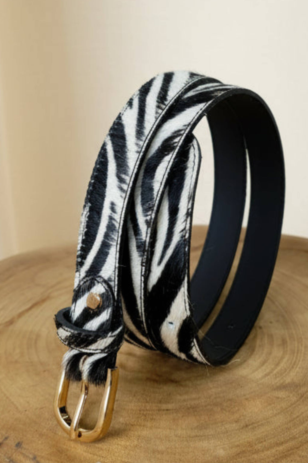 Gürtel 100% Leder Goldschnalle Animal Print Zebra Leopard Fohlen | YOLYKKE