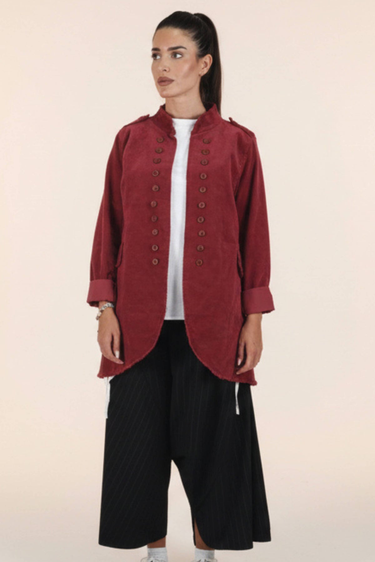 Chaqueta Wendy Trendy de Doble Hilera de Botones
