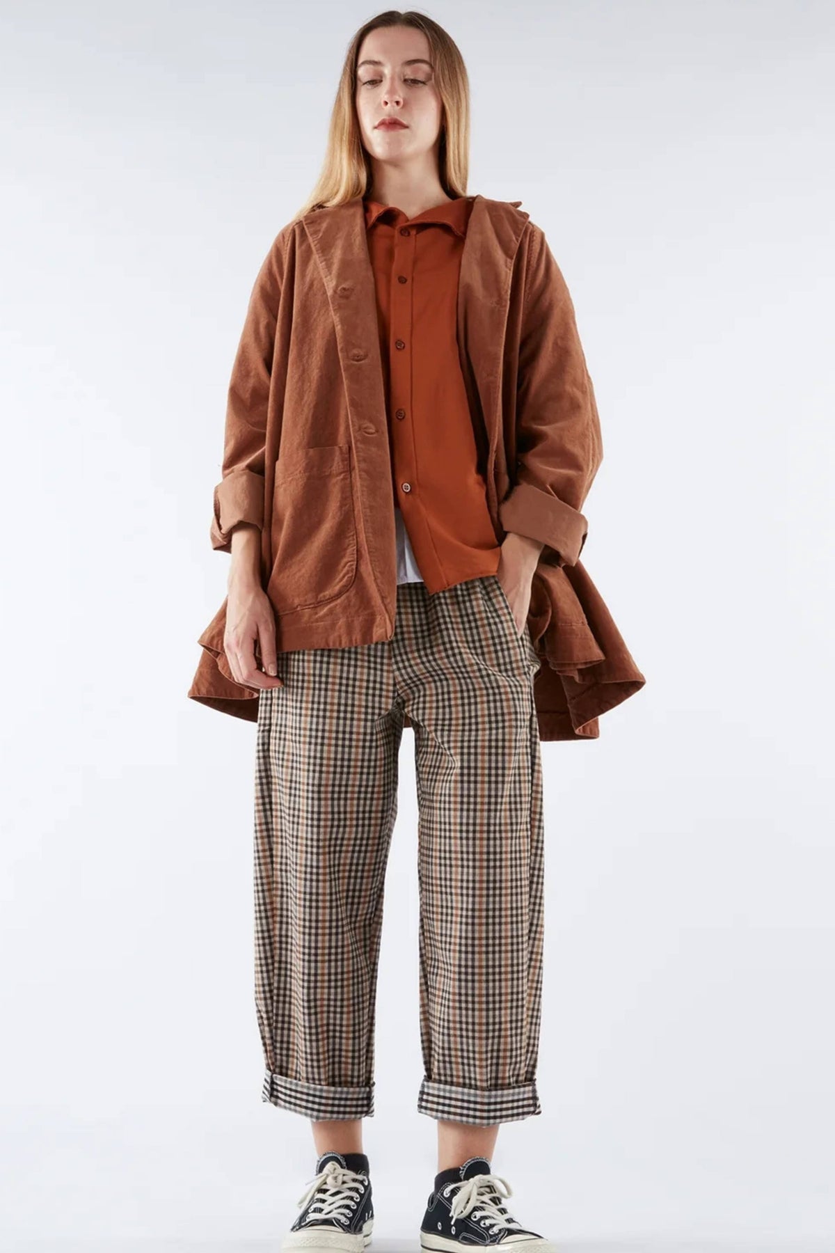 Chaqueta de terciopelo efecto raspado de algodón