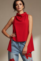 Asymmetrische Strickweste aus Milano-Ripp mit besonderem Kragen Wendy Trendy