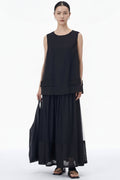 Conjunto Chaleco + Falda Maxi Tül Negro | Nefelibata