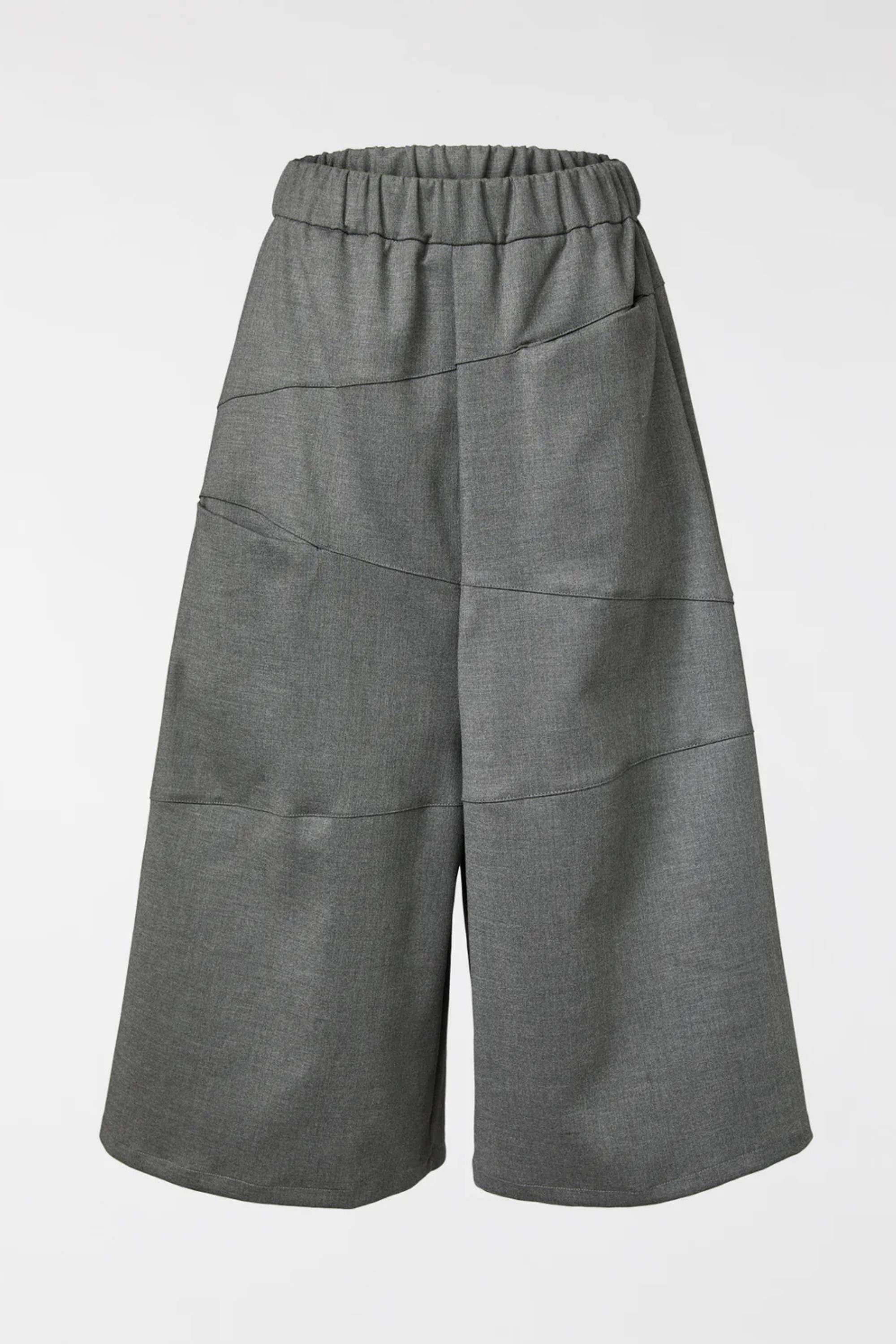 Pantalón Falda Midi Paneles Diagonales Gris | Wendy Trendy