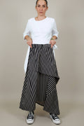 Wendy Trendy Asymmetric Striped Maxi Skirt