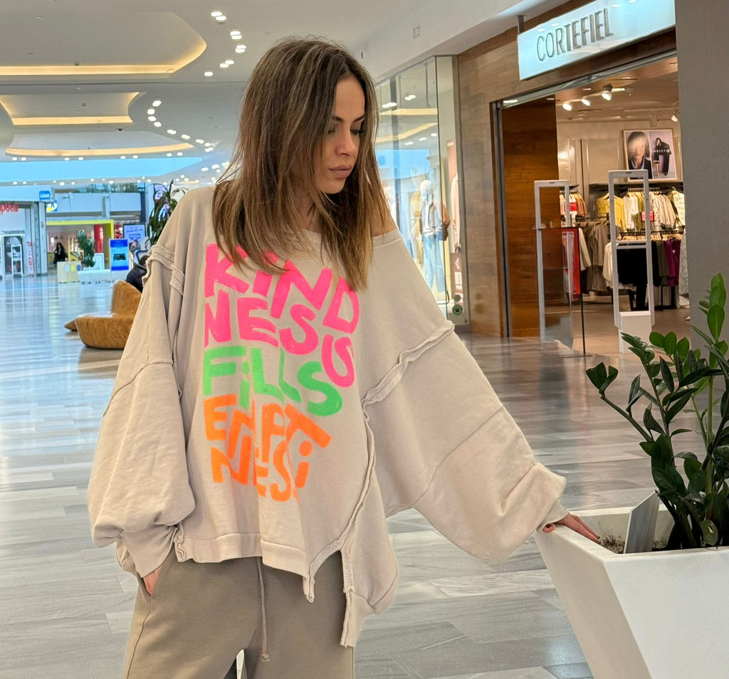 Sudadera Asimétrica Mangas Murciélago - Jot Milano