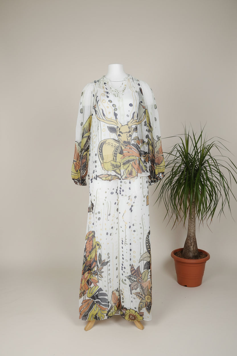 Conjunto 3 Piezas Estampado Ciervo Floral - Nefelibata