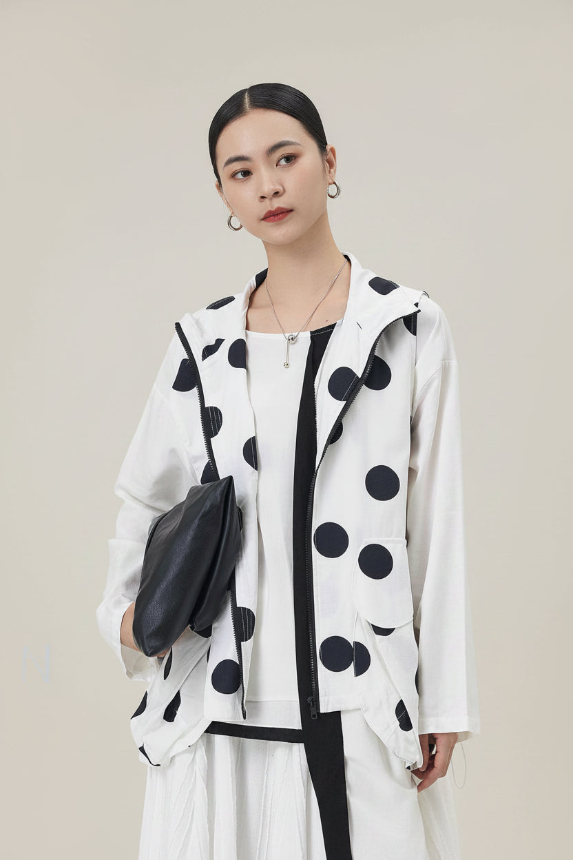 Chaleco Lunares Maxi Cremallera Bicolor | Nefelibata