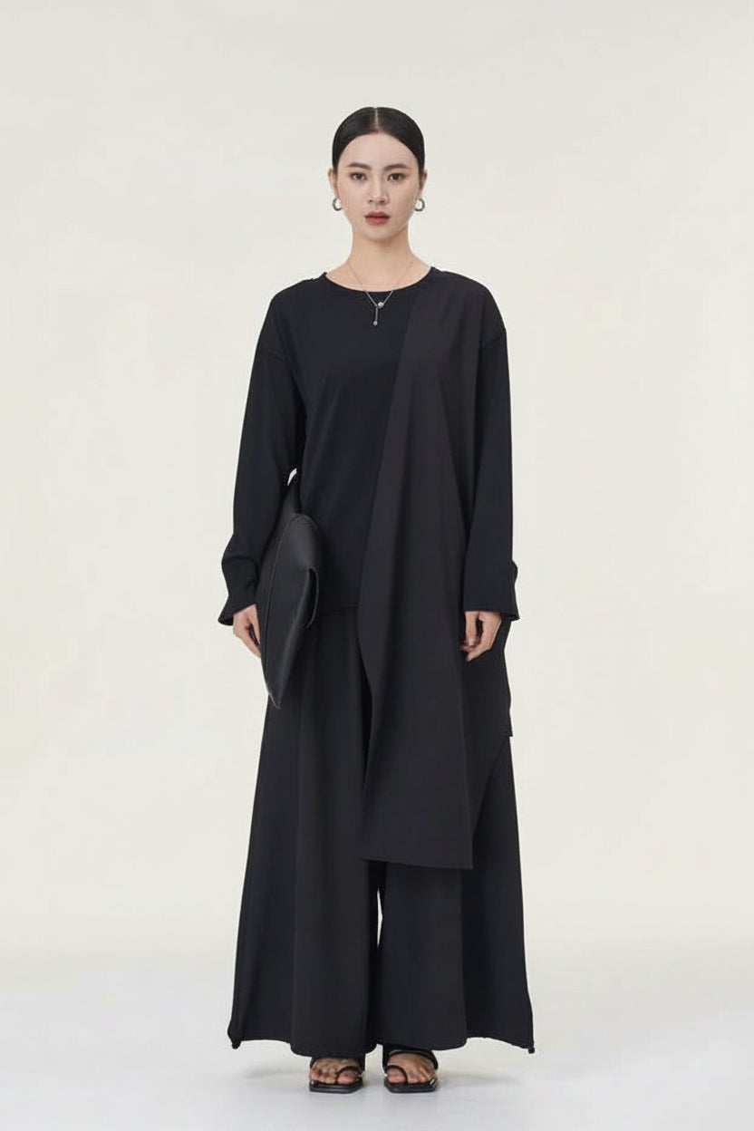 Camiseta Asimétrica Dos Texturas | Nefelibata