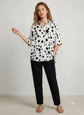 Camisa Lunares Maxi Manga Murciélago Blanco Negro | Nefelibata