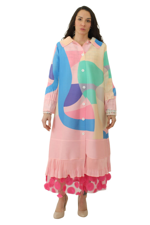 ABRIGO EFECTO ACORDEON MULTICOLO DE JOT_MILANO DELANTERO