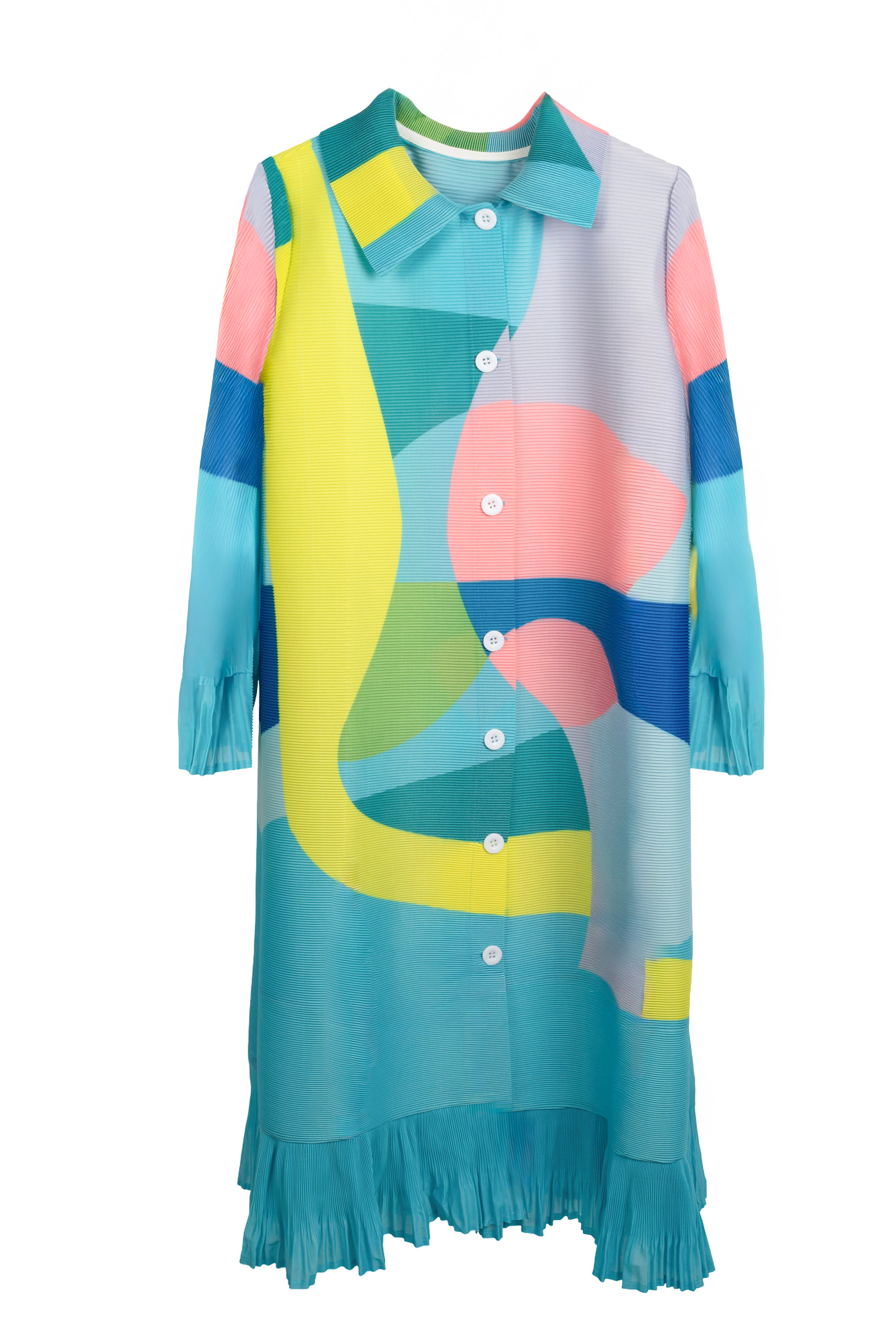 Abrigo Efecto Muelle Multicolor Pastel - Jot_Milano