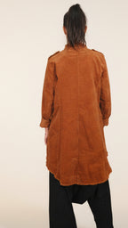 trasera de wendy trendy blazer micro pana marron cuero
