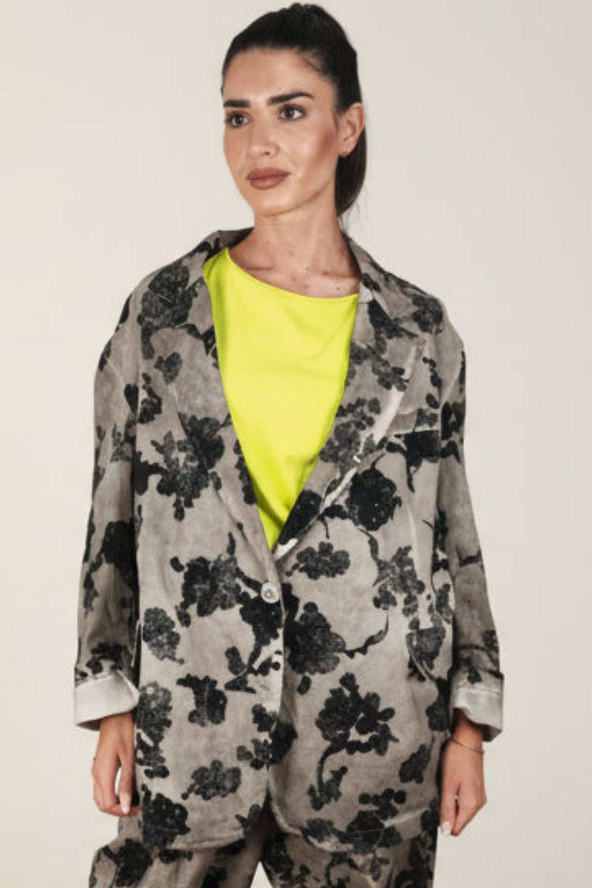Blazer Yolykke Floreale con Ispirazione Giapponese