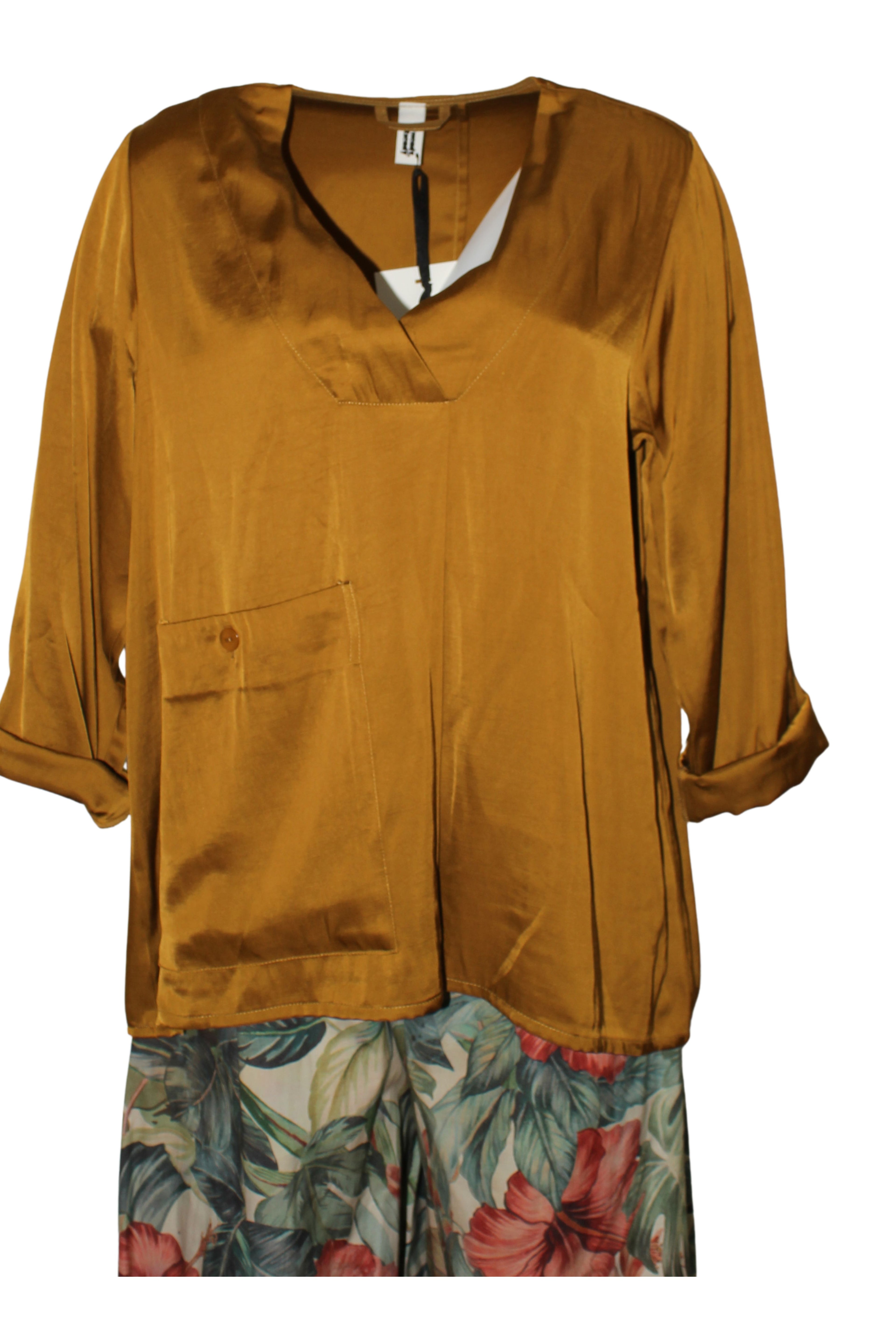 blusa de Wendy trendy satén ocre