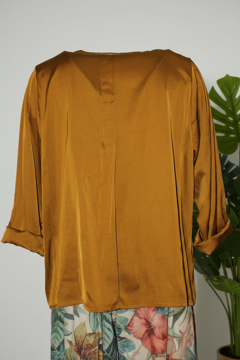 blusa de Wendy trendy satén ocre
